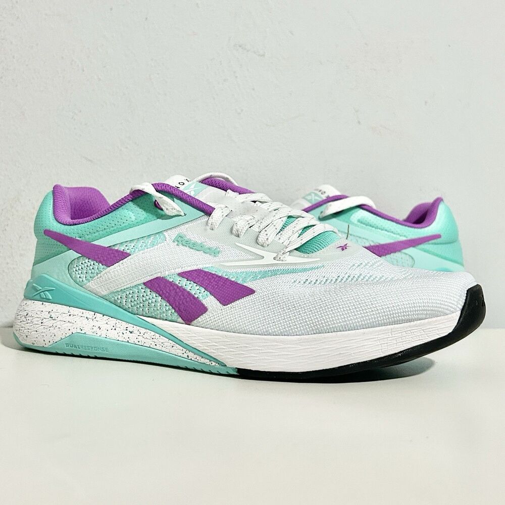 Reebok Nano X5 “White Aqua Purple Rave” Men’s Size 9 Gym Weightlifting Sneakers